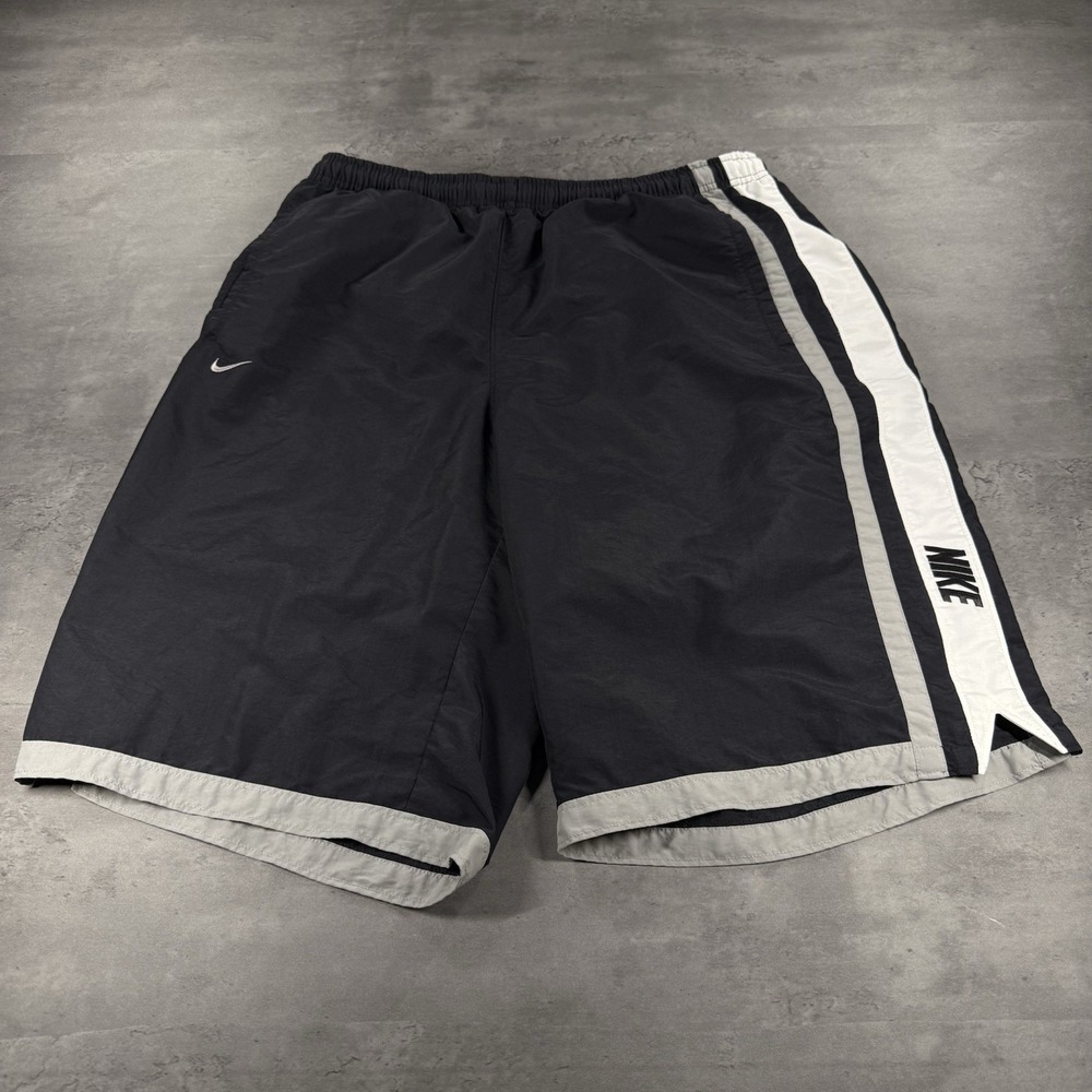 Vintage Nike Shorts Men XL Hybrid Swim Athletic Baggy Wide Leg Silver Gray Tag